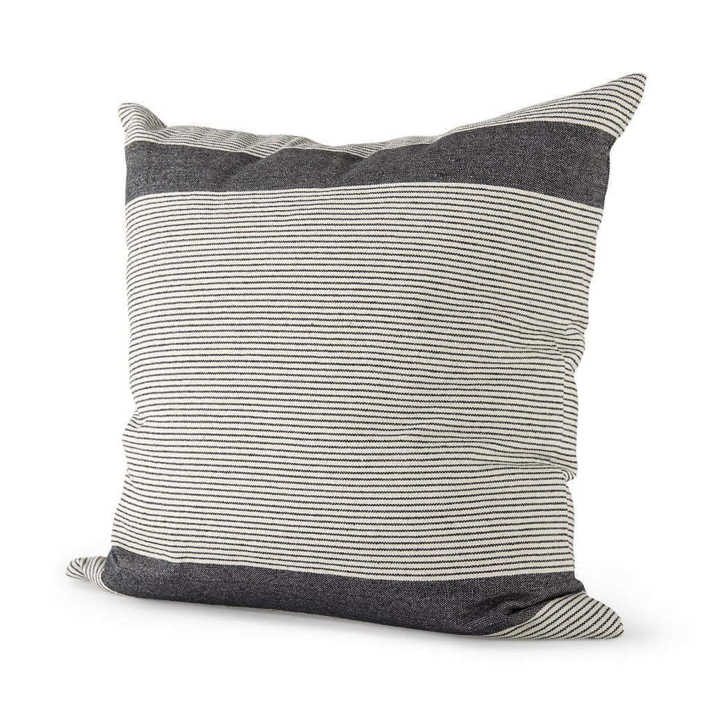 Beige And Gray Striped Throw Pillow Cover - 99fab 