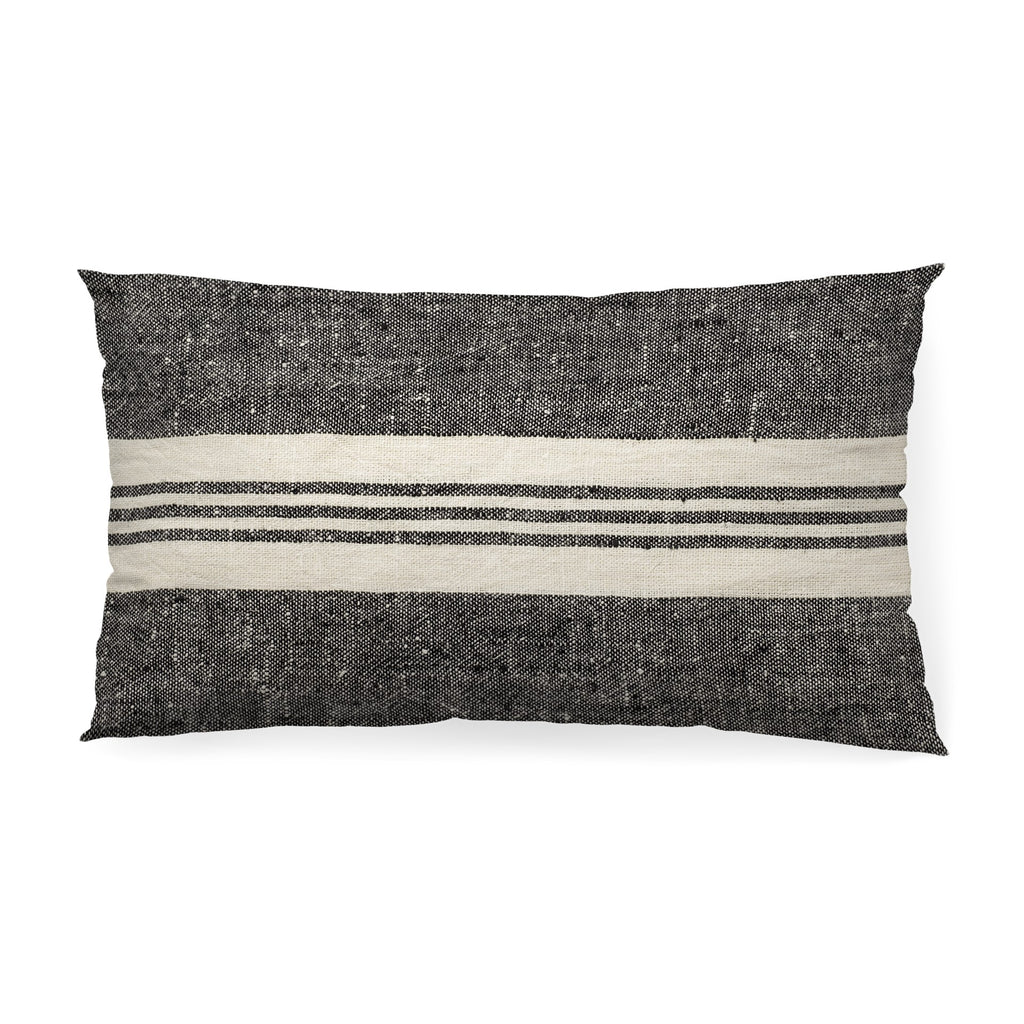 Black And White Striped Lumbar Accent Pillow Cover - 99fab 