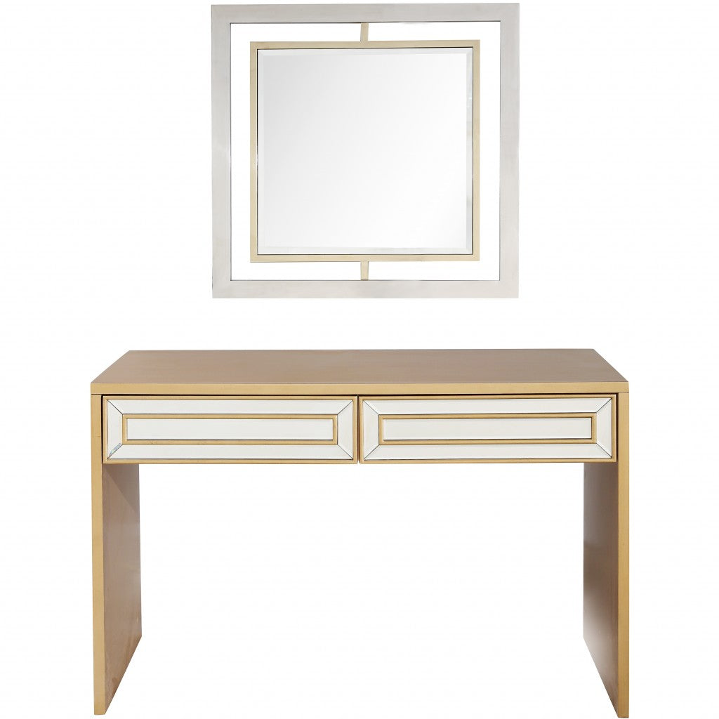Antiqued Gold Finish Mirror and Console Table - 99fab 
