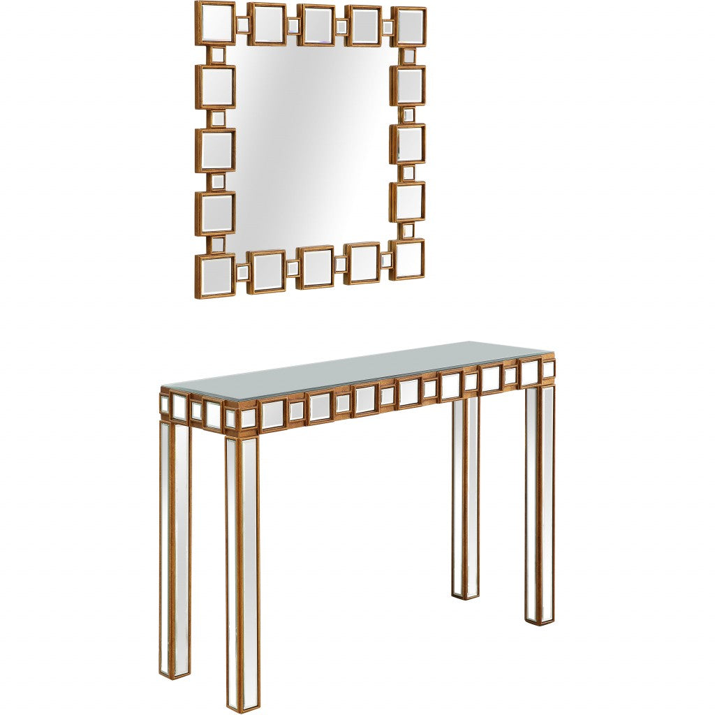 Square Reflective Mirror and Console Table - 99fab 
