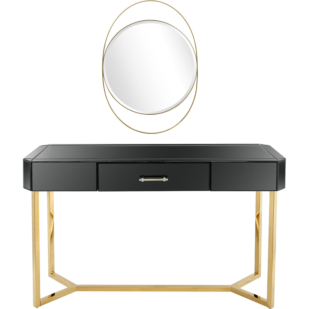 Black and Gold Mirror and Console Table - 99fab 