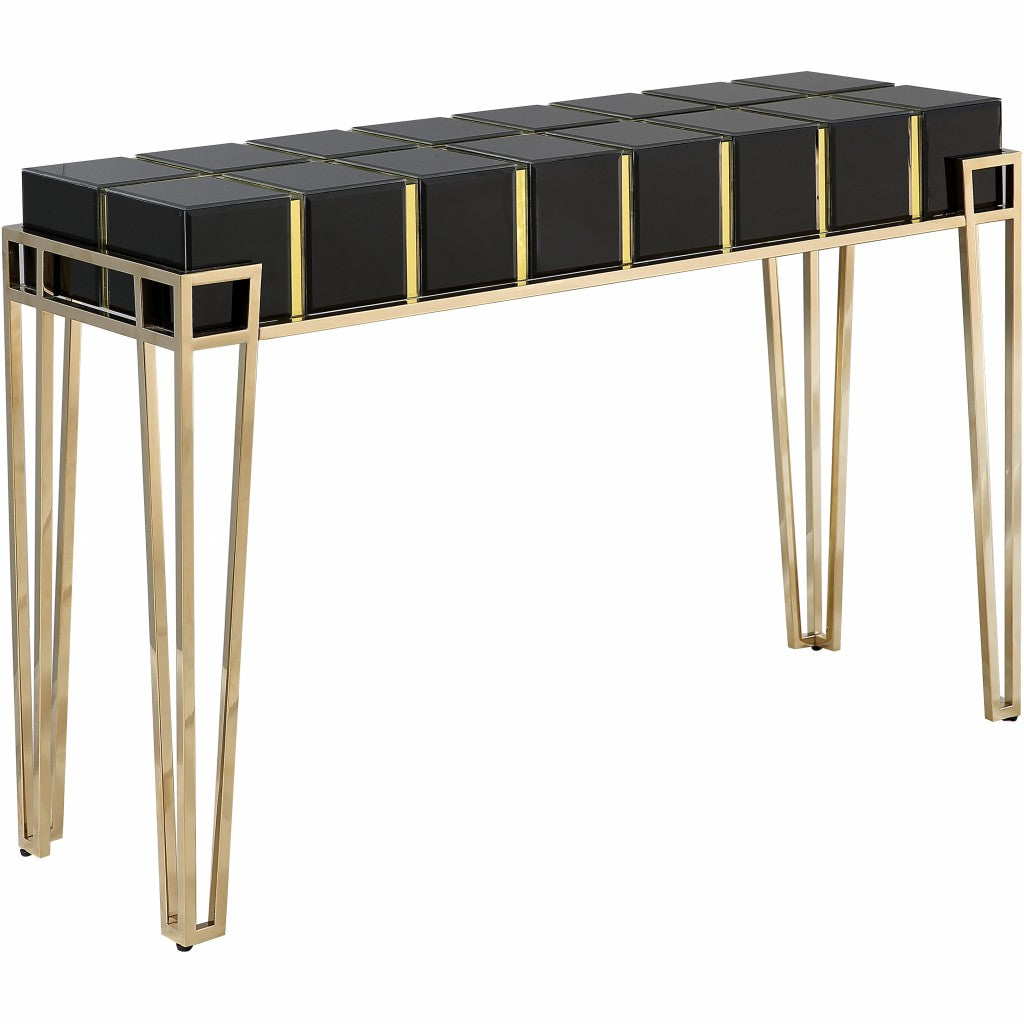 Gold and Black Sqaured Console Table - 99fab 