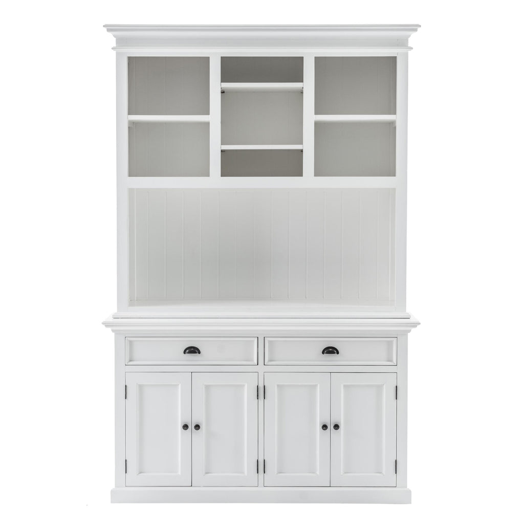 Classic White Buffet Hutch Unit with 2 Adjustable Shelves - 99fab 