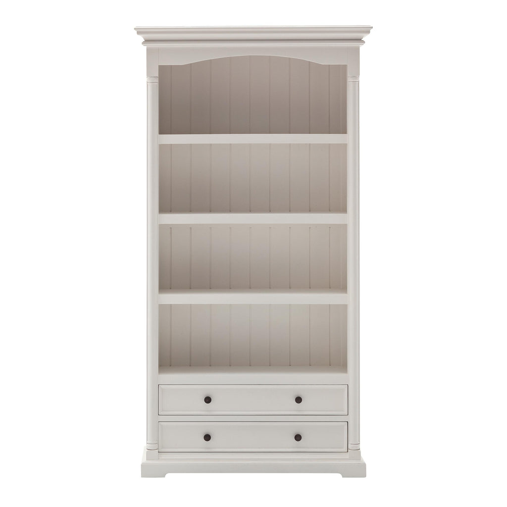 Classic White Bookcase with Drawers - 99fab 