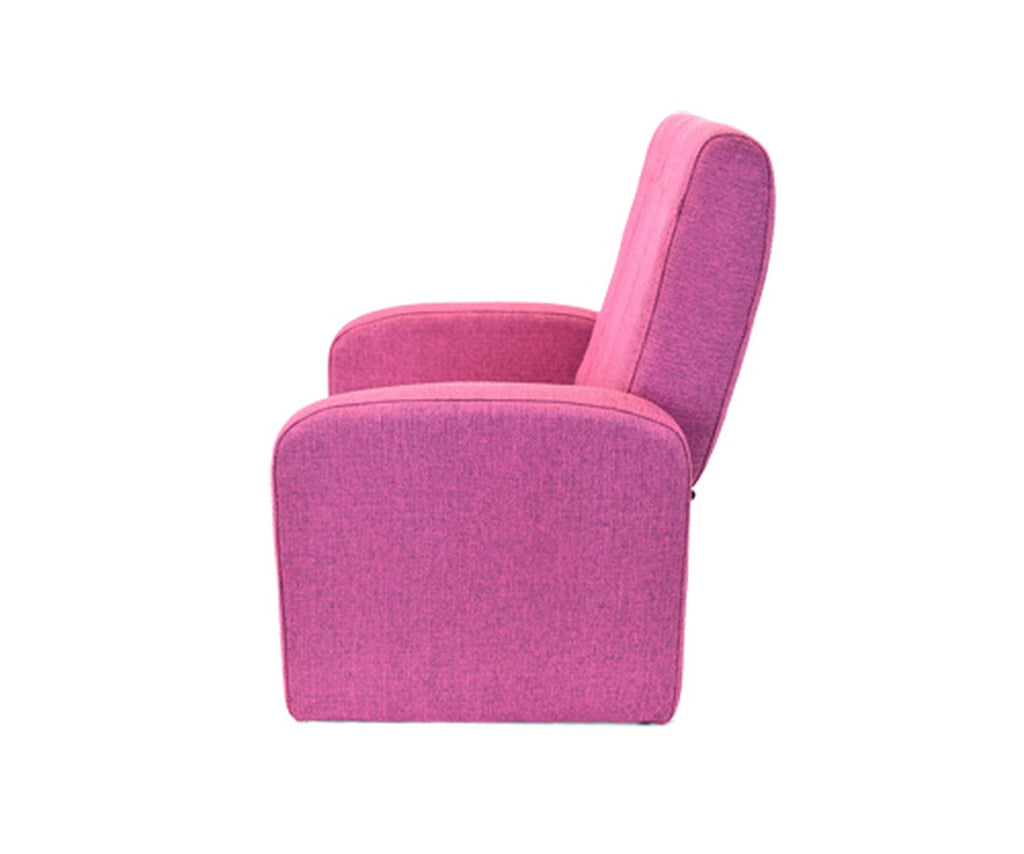 Kids Pink Comfy Upholstered Recliner Chair with Storage - 99fab 