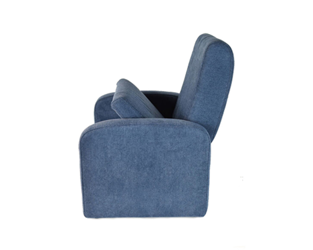 Kids Blue Comfy Upholstered Recliner Chair with Storage - 99fab 