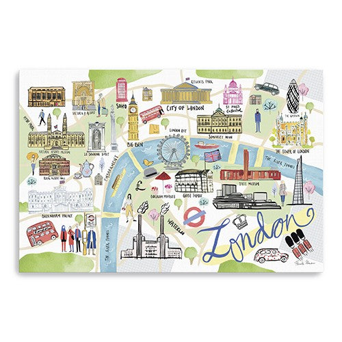 Fun Illustrated London Map Unframed Print Wall Art - 99fab 