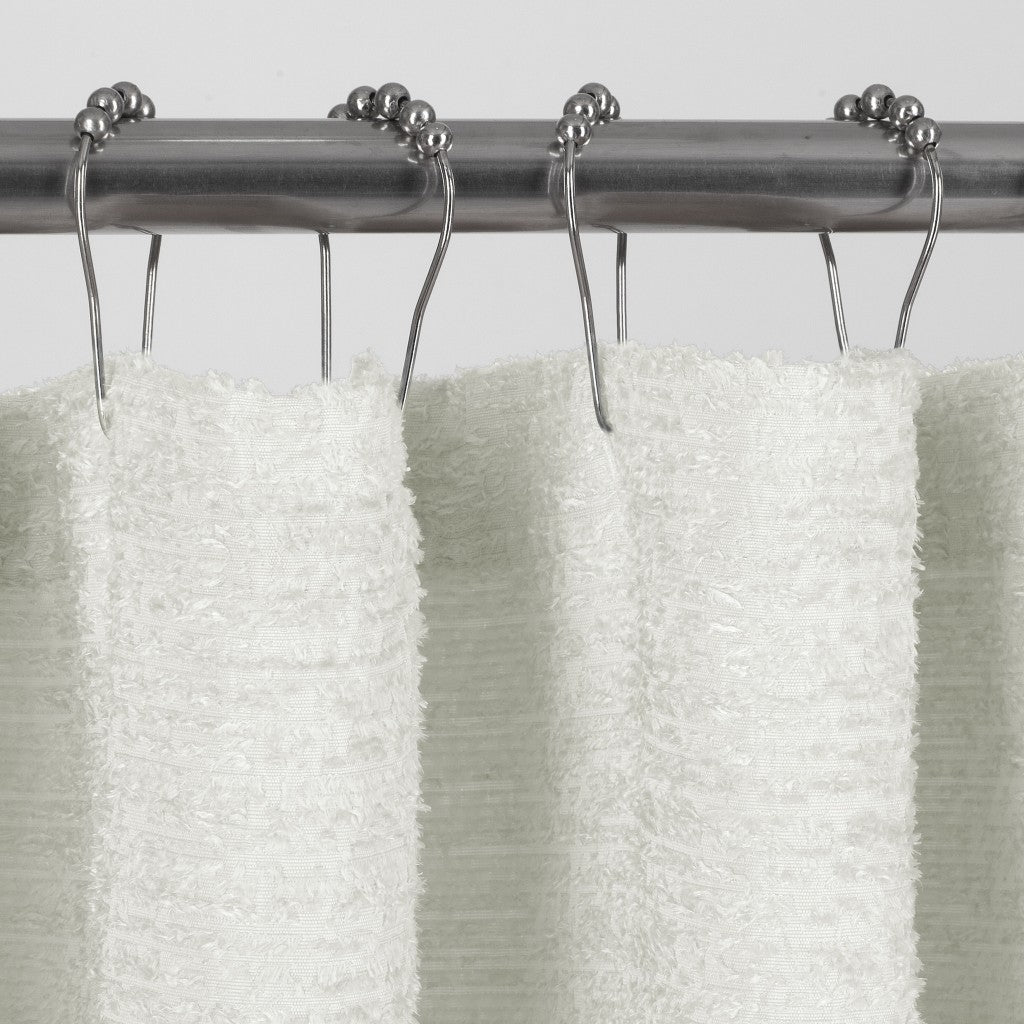 Pearl White Soft Textured Shower Curtain - 99fab 