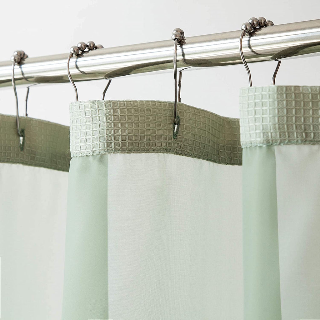 Sage Green Modern Grid Shower Curtain and Liner Set - 99fab 