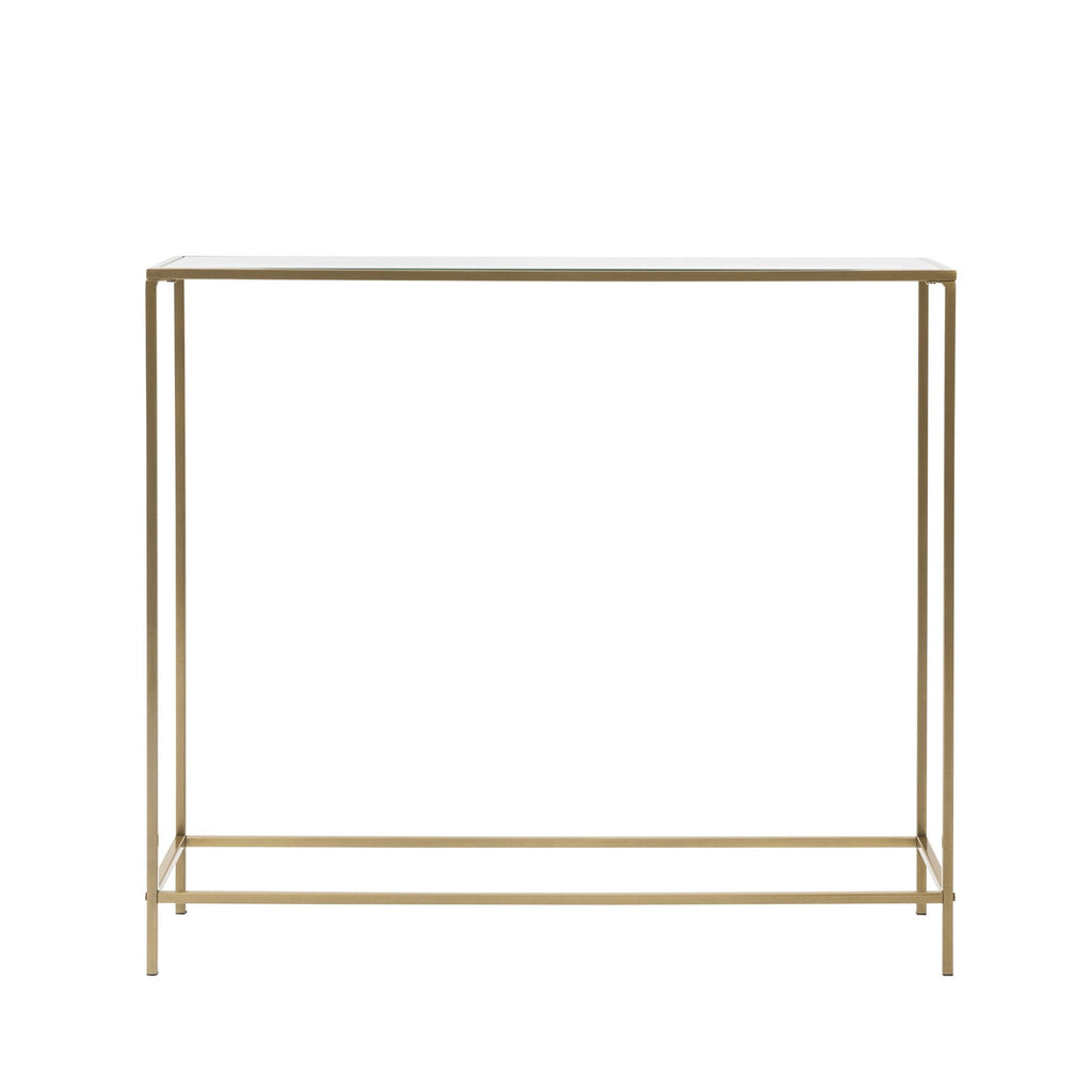 Minimalist Clear Glass and Gold Console Table - 99fab 