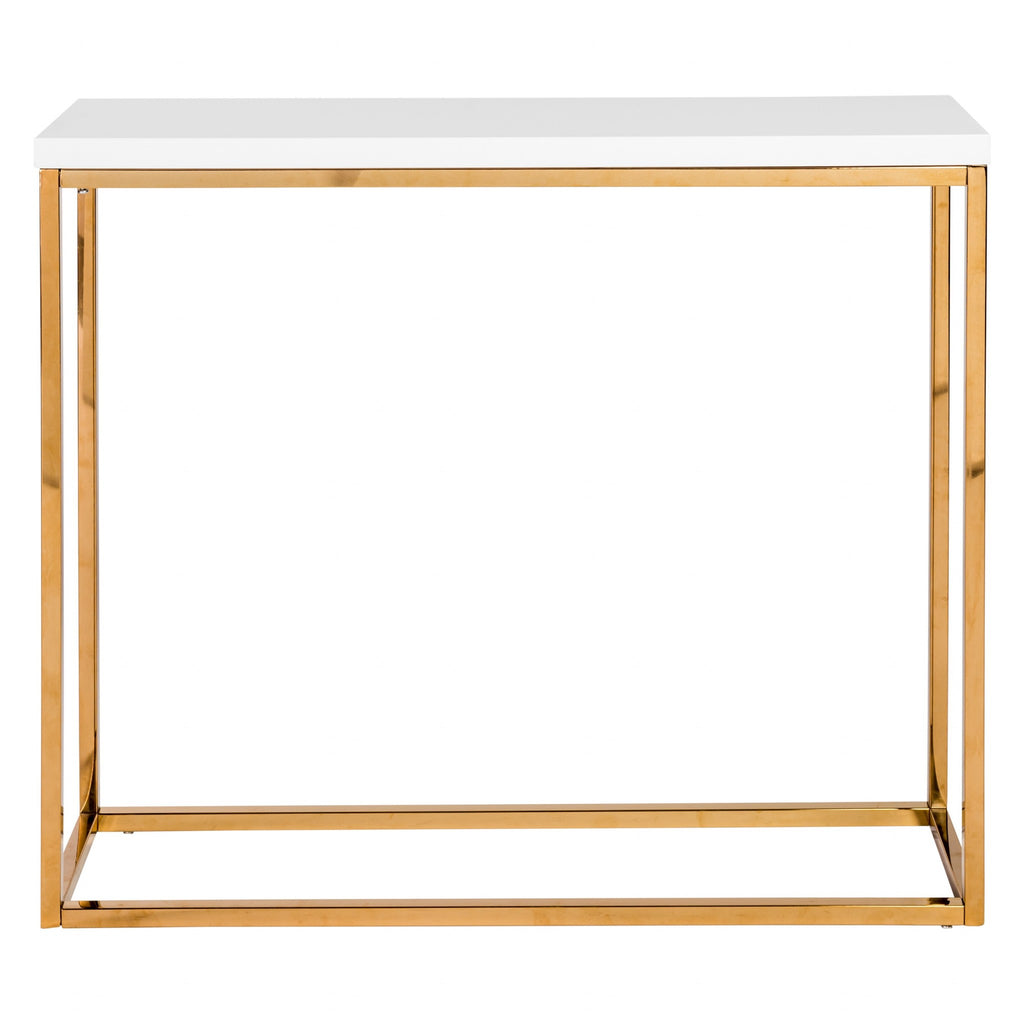 Modern White Gloss andn Gold Console Table - 99fab 