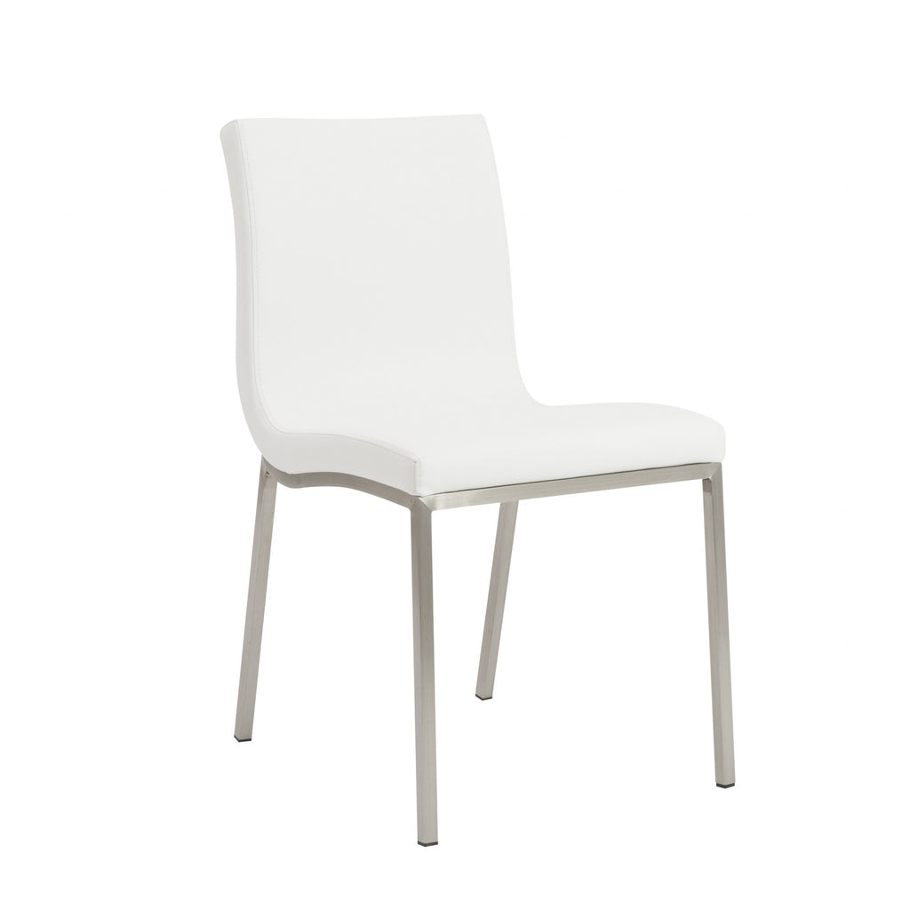 Set of Two Minimalist White Faux Faux Leather Chairs - 99fab 