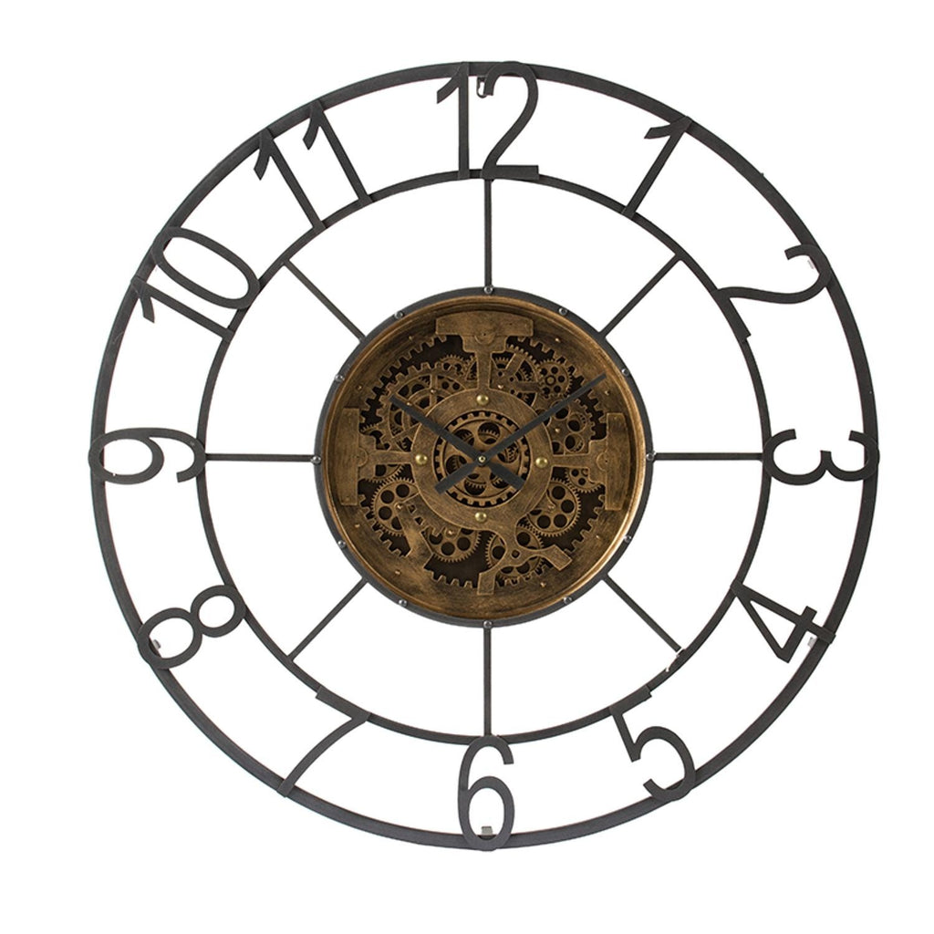 Round Decorative Gear Iron Wall Clock - 99fab 