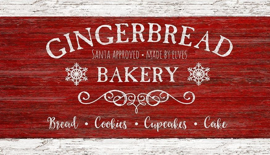 Rustic Vintage Gingerbread Red and White Wall Art - 99fab 