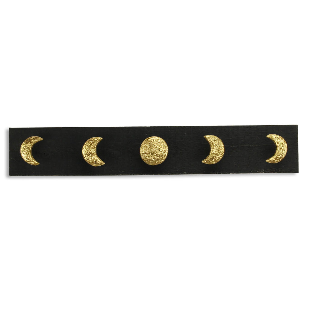 Black and Gold Moon Phase Five Hook Coat Hanger - 99fab 