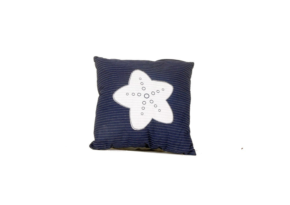 Set of Two Blue and White Starfish Throw Pillows - 99fab 