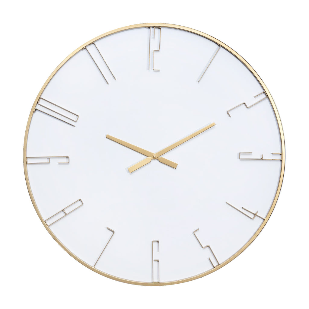 Minimalist White and Gold Wall Clock - 99fab 
