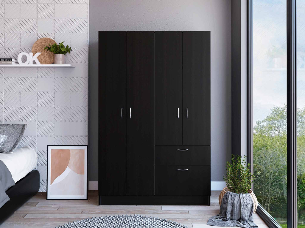 Black and White Tall Four Door Closet - 99fab 