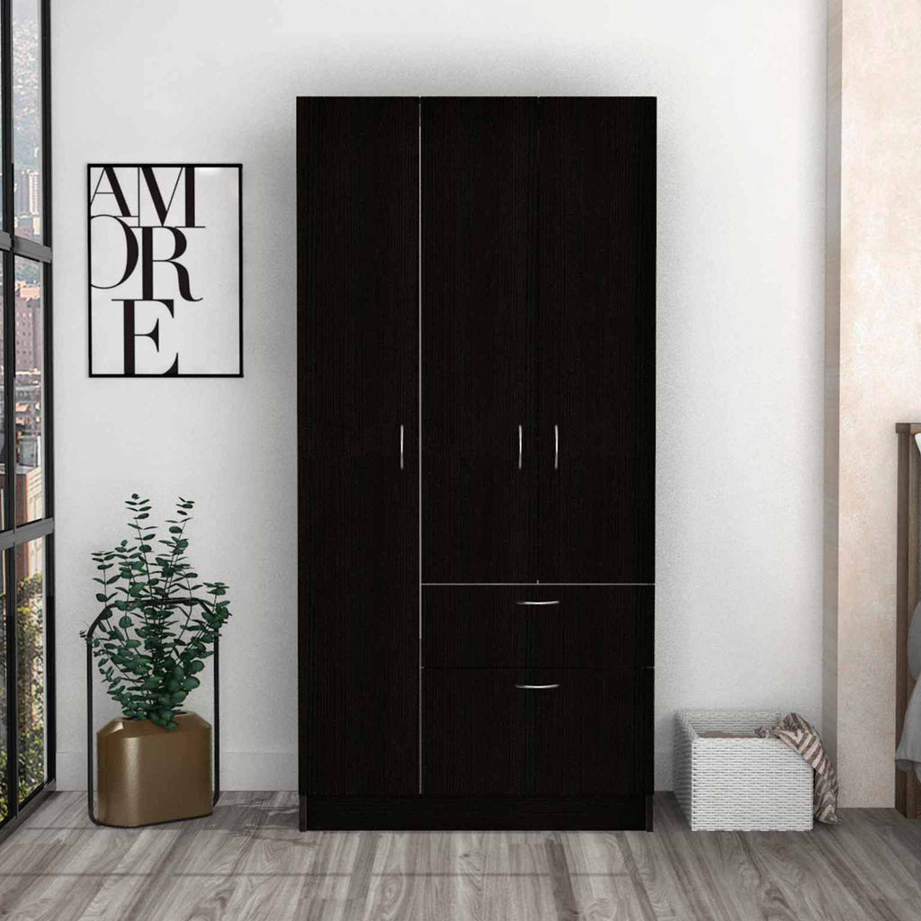 Black and White Three Door Armoire - 99fab 