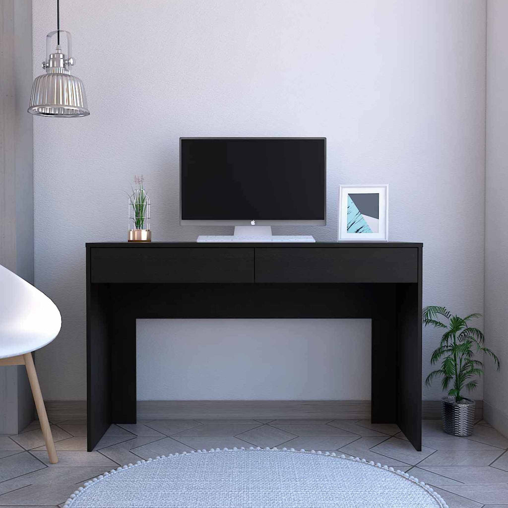Clio Black Computer Desk with Two Drawers - 99fab 