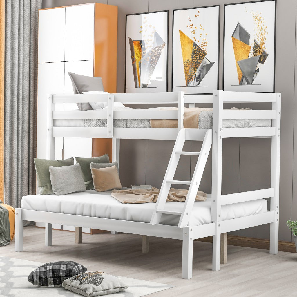 White Twin Size Full Size Bunk Bed - 99fab 