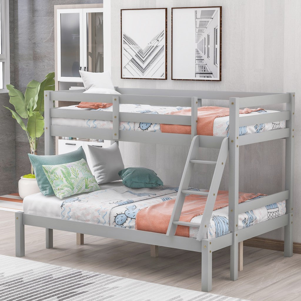 Gray Twin Size Full Size Bunk Bed - 99fab 