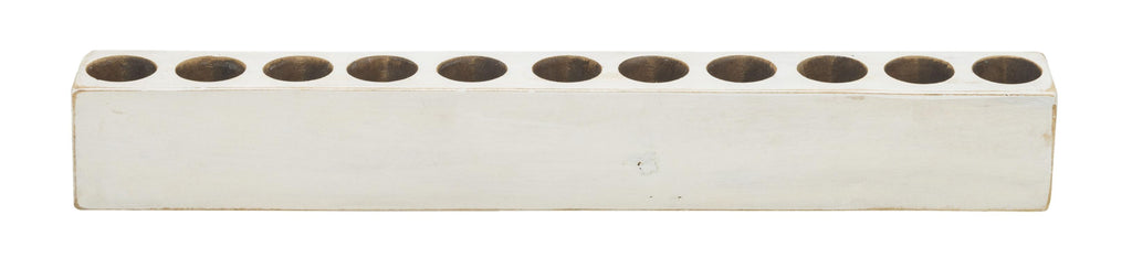 Distressed White 11 Hole Sugar Mold Candle Holder - 99fab 