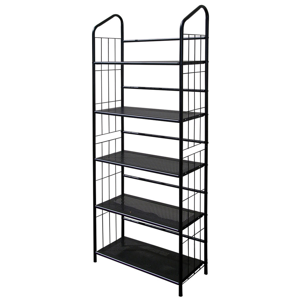 Black Five Shelf Metal Standing Book Shelf - 99fab 