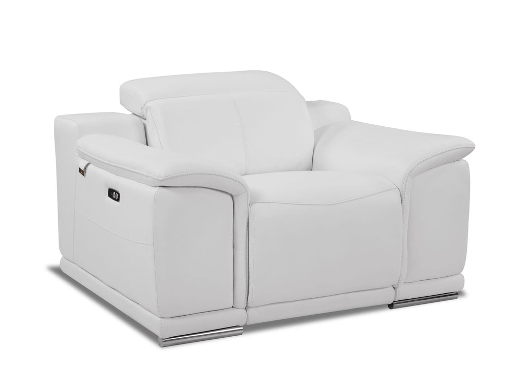 Mod Winter White Italian Leather Recliner Chair - 99fab 