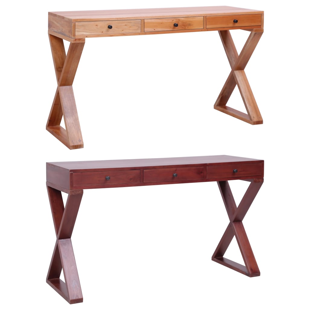 vidaXL Computer Desk Study Writing Desk Home Office Table Solid Wood Mahogany-16