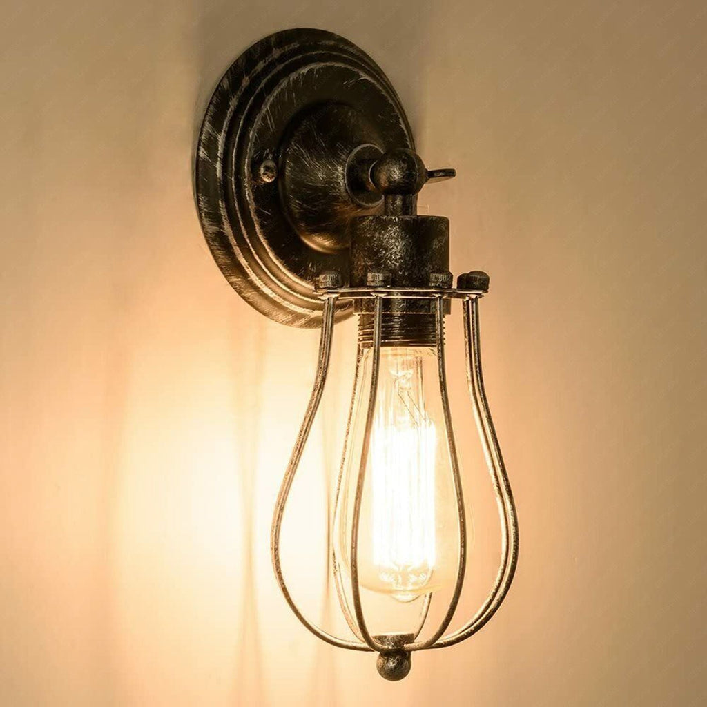 Industrial Vintage Wall Light with Adjustable Joint Wire Metal Cage Wall Sconce Fixture~1609-0