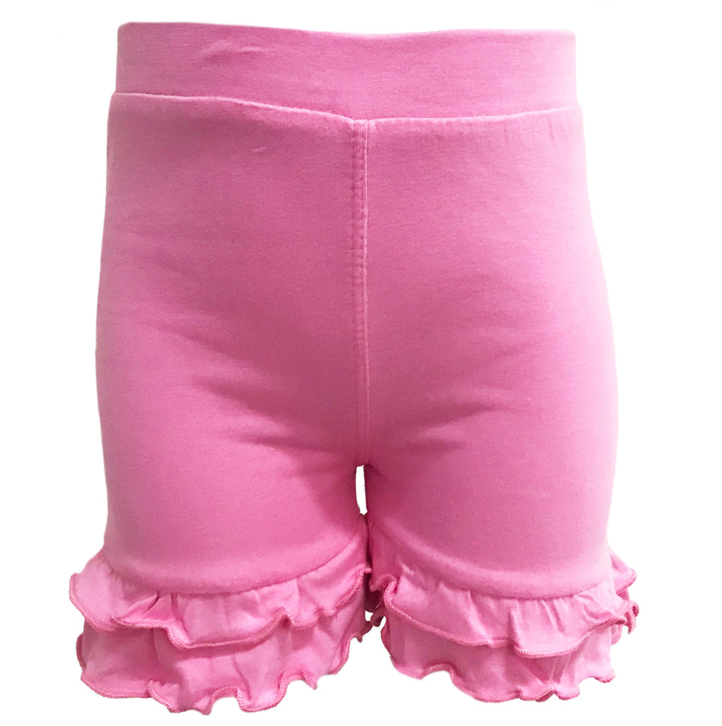 Little/Big Girls Pink Stretch Cotton Knit Ruffled Shorts 4-5T 6-6X 7-8 - 99fab 