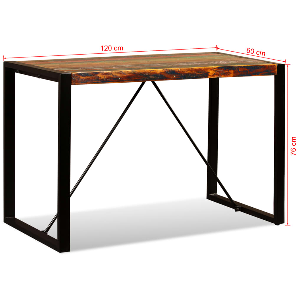 vidaXL Dining Table Solid Reclaimed Wood 47.2"-0