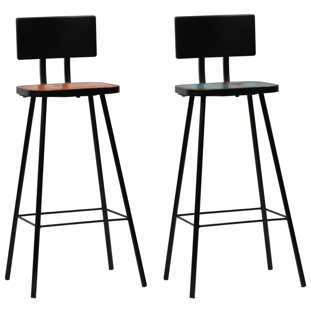 vidaXL Bar Stool Bar Seat Counter Height Stool for Pub Solid Reclaimed Wood-0