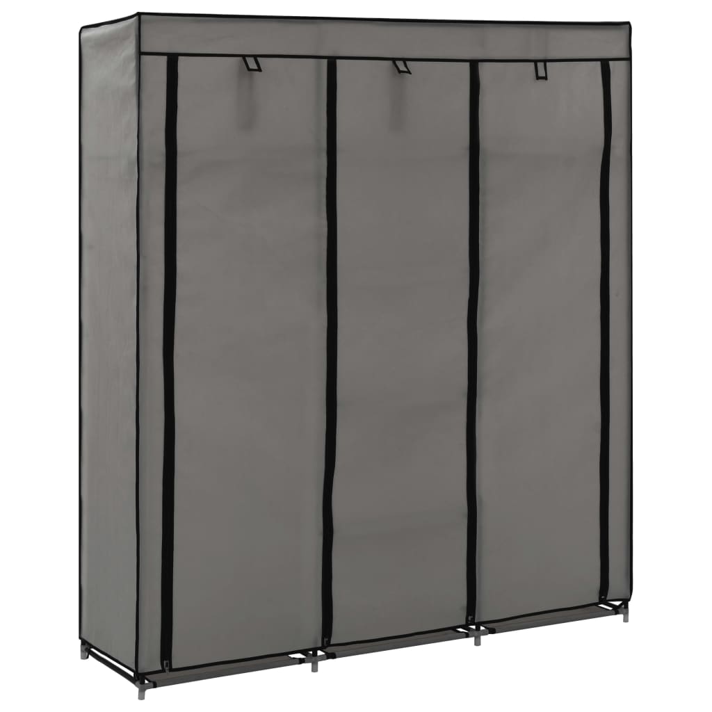 vidaXL Clothing Rack Storage Wardrobe Closet with Compartments and Rods Fabric-0