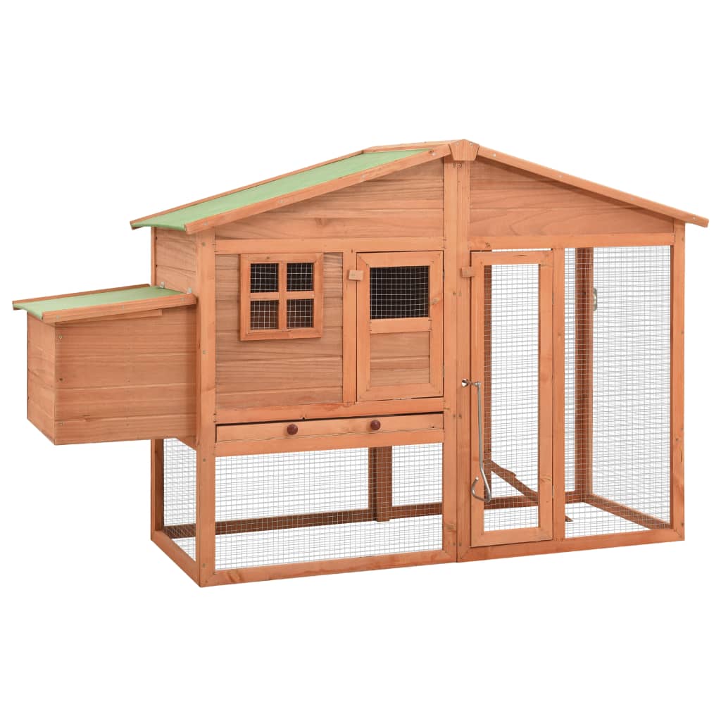 Solid Fir Wood Chicken Coop with Nest Box Hen Cage House Multi Colors - 99fab 