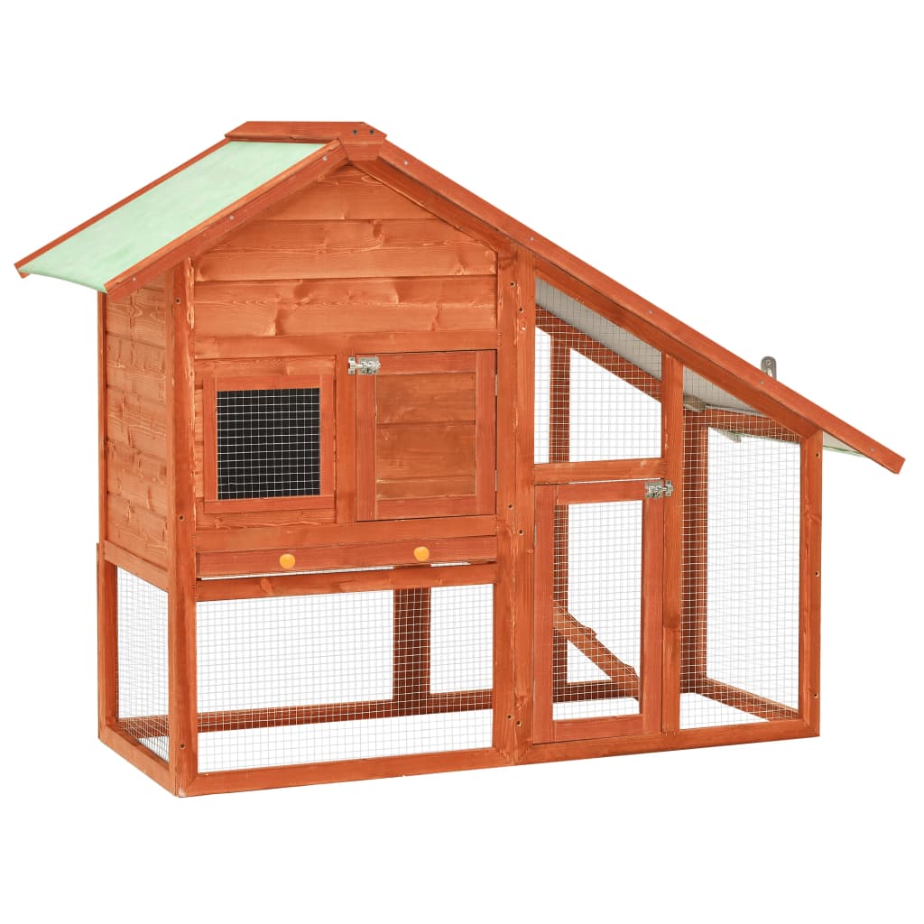 Solid Firwood Rabbit Hutch Wooden Pet Cage House Carrier Multi Colors - 99fab 