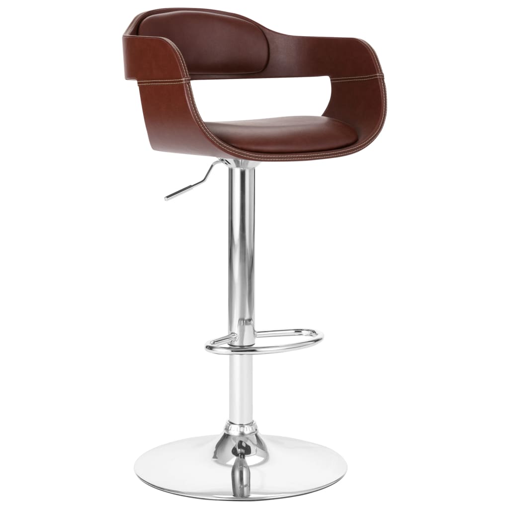 vidaXL Bar Stool Counter Chair with Footrest for Dining Room Faux Leather-0