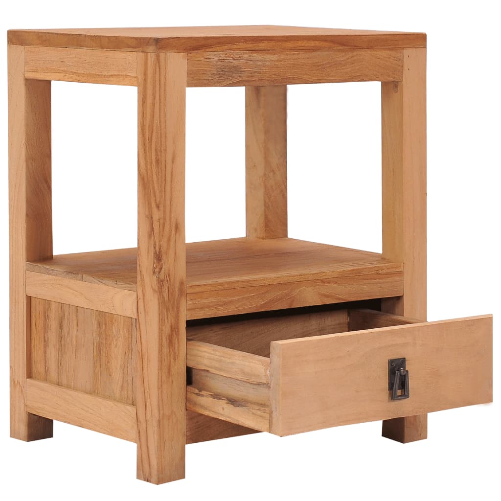vidaXL Bedside Cabinet 15.7"x11.8"x19.7" Solid Wood Teak-0