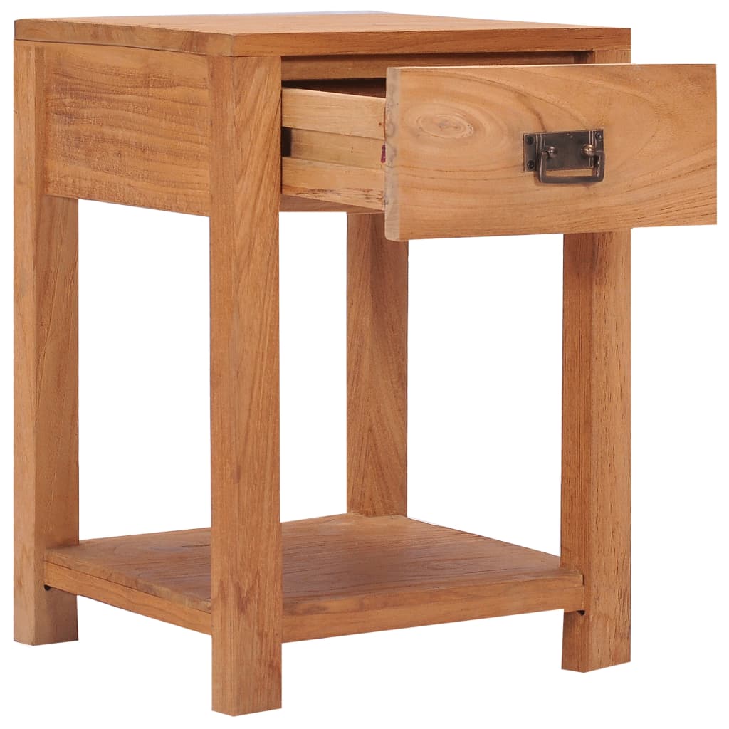 vidaXL Bedside Cabinet 13.8"x13.8"x19.7" Solid Wood Teak-0