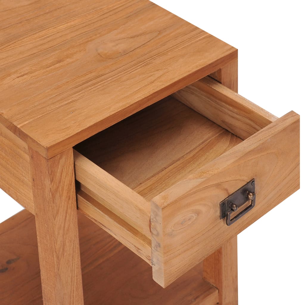vidaXL Bedside Cabinet 13.8"x13.8"x19.7" Solid Wood Teak-2
