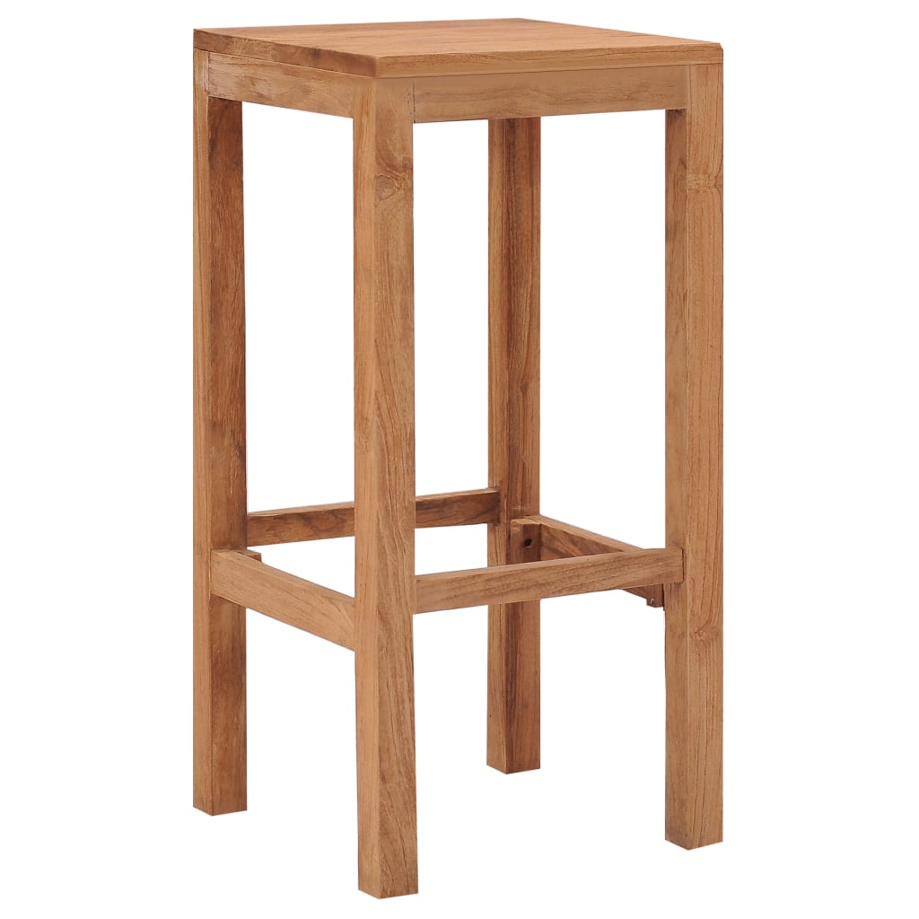 vidaXL Bar Stools Kitchen Breakfast Stool Chair with Footrest Solid Wood Teak-0