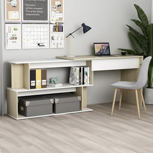 vidaXL Corner Desk Computer Desk Home Office Desk Workstation Engineered Wood-10