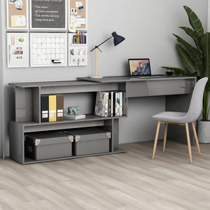 vidaXL Corner Desk Computer Desk Home Office Desk Workstation Engineered Wood-15