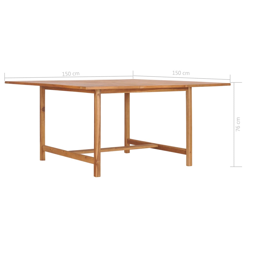 vidaXL Patio Table 59.1"x59.1"x29.9" Solid Teak Wood-0