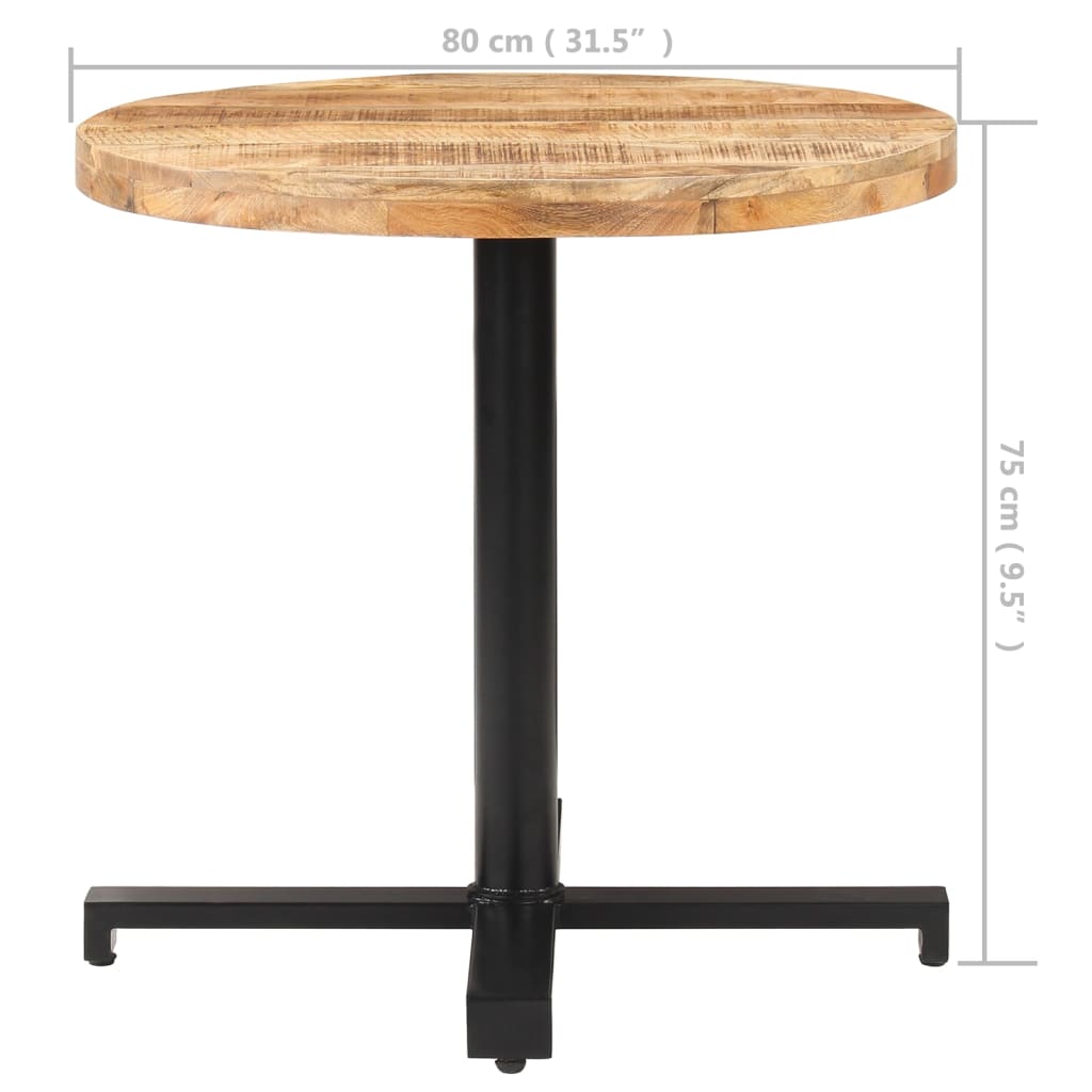 vidaXL Bistro Table Round Ø31.5"x29.5" Rough Mango Wood-0