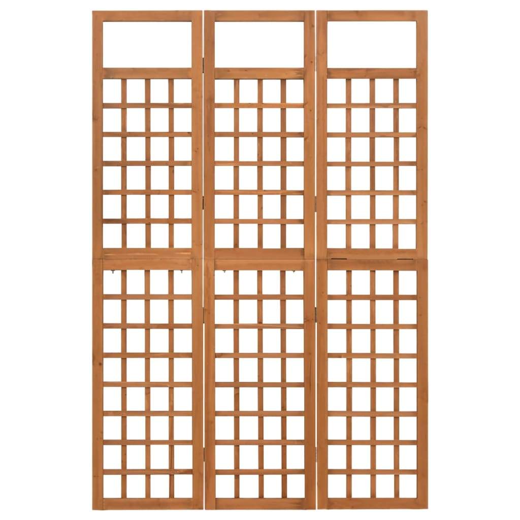 6-Panel Room Divider/Trellis Solid Fir Wood Gray 95.5