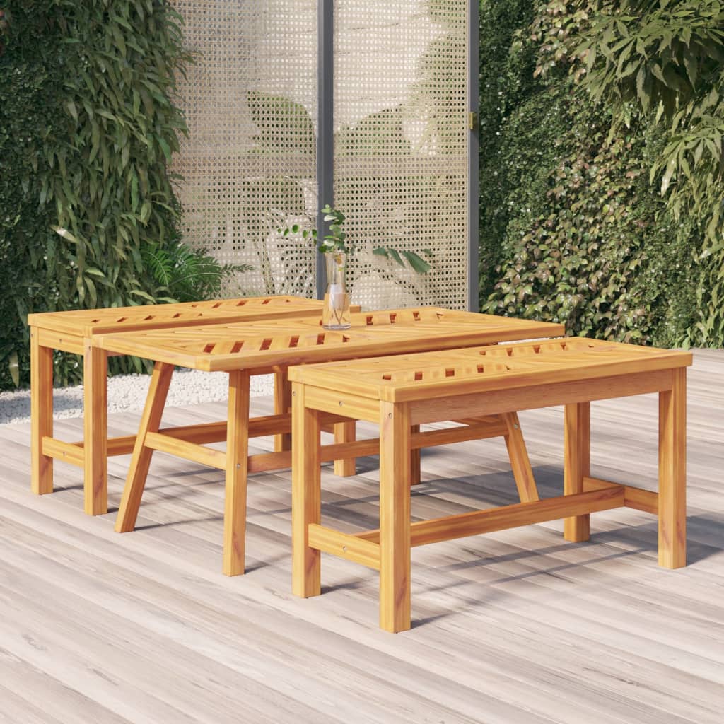 vidaXL Coffee Table 39.4"x19.7"x17.7" Solid Wood Acacia-0