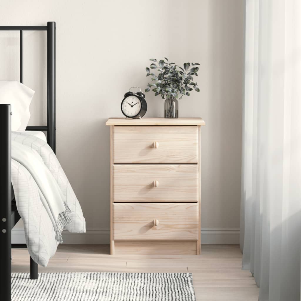 vidaXL Bedside Cabinet ALTA 16.1"x13.8"x21.7" Solid Wood Pine-0