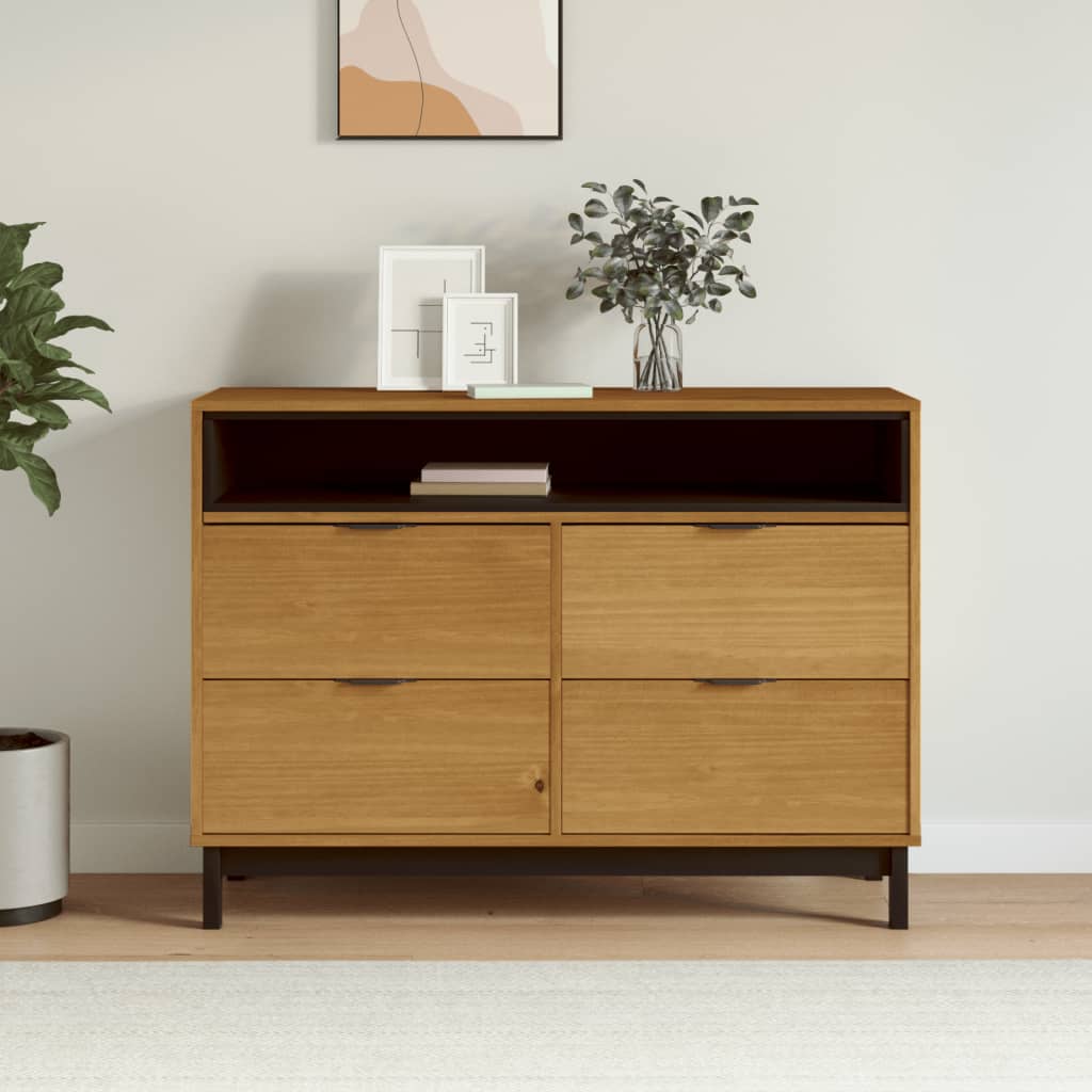 vidaXL Drawer Cabinet FLAM 43.3"x15.7"x31.5" Solid Wood Pine-0